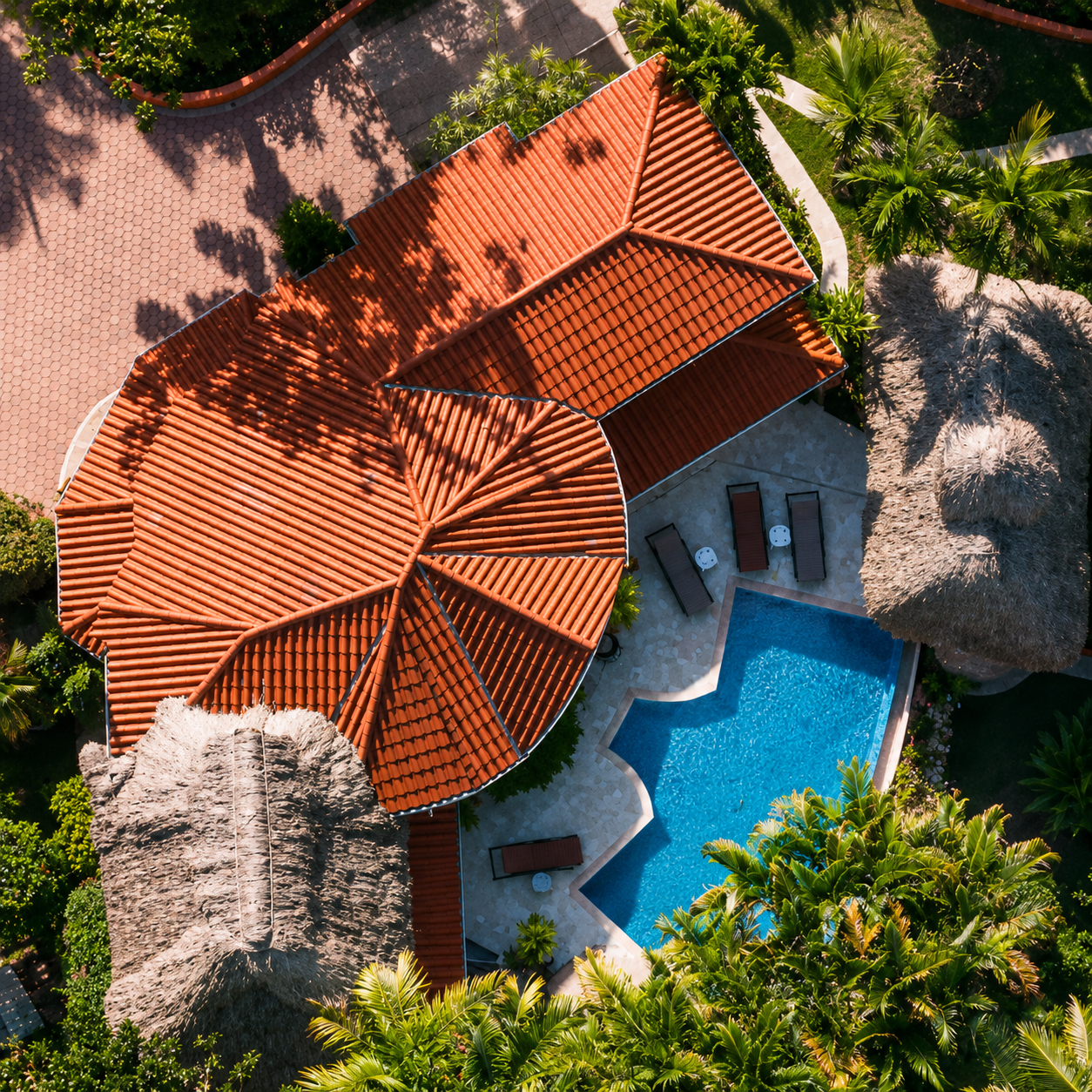 Elegant tropical villa interior